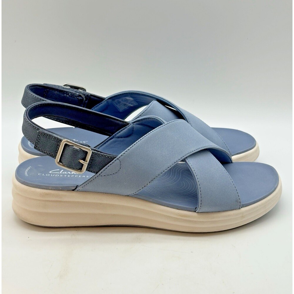 Clark's Cloudsteppers Drift Sun Wedge Slingback Sandal Women's 10M Comfort Shoes